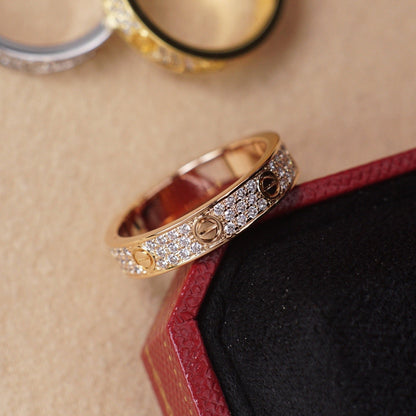 [AuraEcho]LOVE RING 4.0MM DIAMOND PAVED