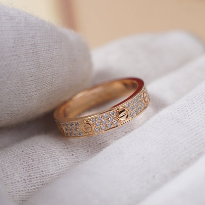 [AuraEcho]LOVE RING 4.0MM DIAMOND PAVED