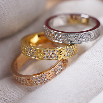[AuraEcho]LOVE RING 4.0MM DIAMOND PAVED