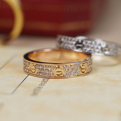 [AuraEcho]LOVE RING 4.0MM DIAMOND PAVED