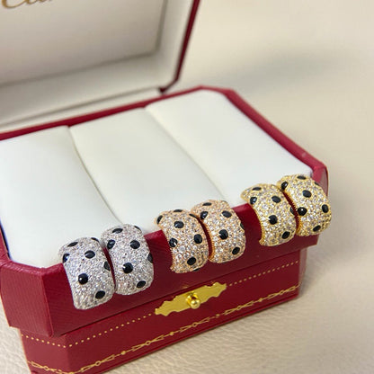 [AuraEcho]PANTHERE MINI FULL DIAMOND EARRINGS