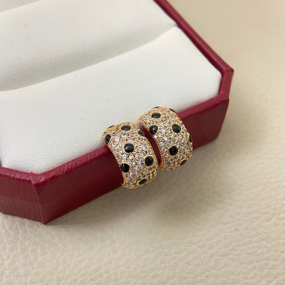 [AuraEcho]PANTHERE MINI FULL DIAMOND EARRINGS