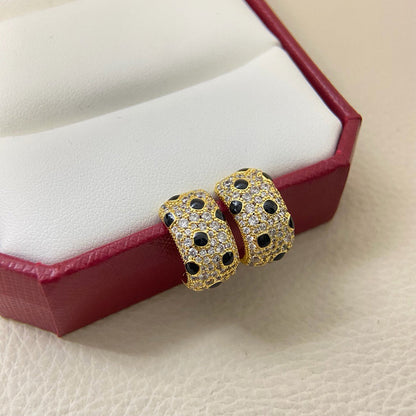 [AuraEcho]PANTHERE MINI FULL DIAMOND EARRINGS