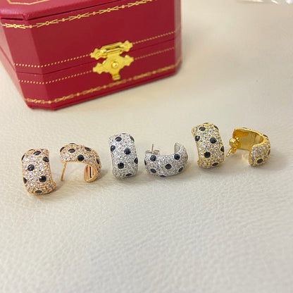 [AuraEcho]PANTHERE MINI FULL DIAMOND EARRINGS