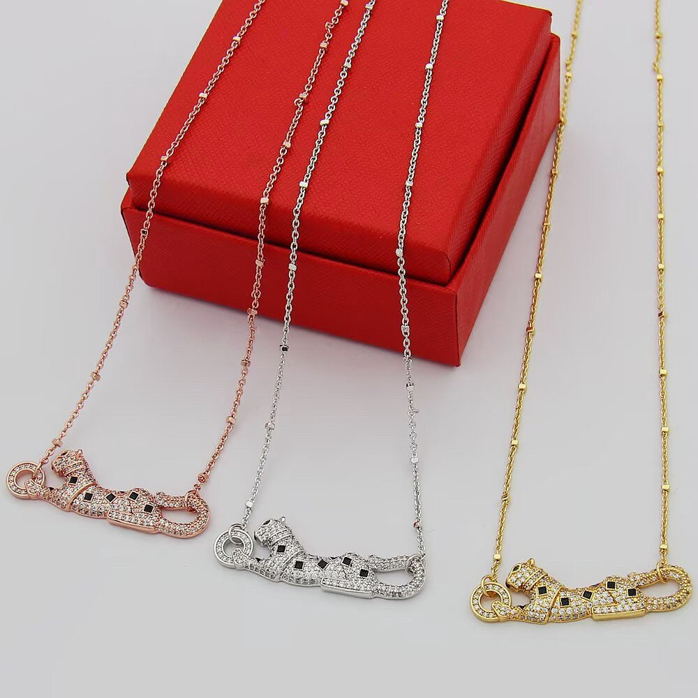 [AuraEcho]PANTHERE PAVED DIAMOND NECKLACE