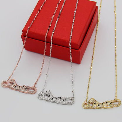 [AuraEcho]PANTHERE PAVED DIAMOND NECKLACE
