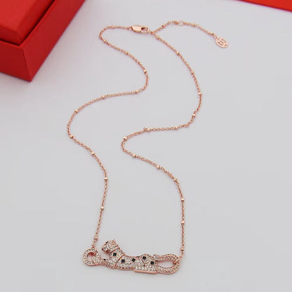[AuraEcho]PANTHERE PAVED DIAMOND NECKLACE