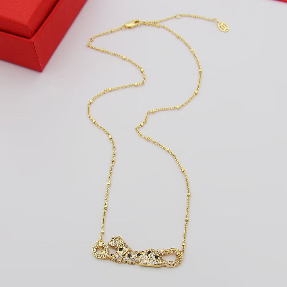 [AuraEcho]PANTHERE PAVED DIAMOND NECKLACE