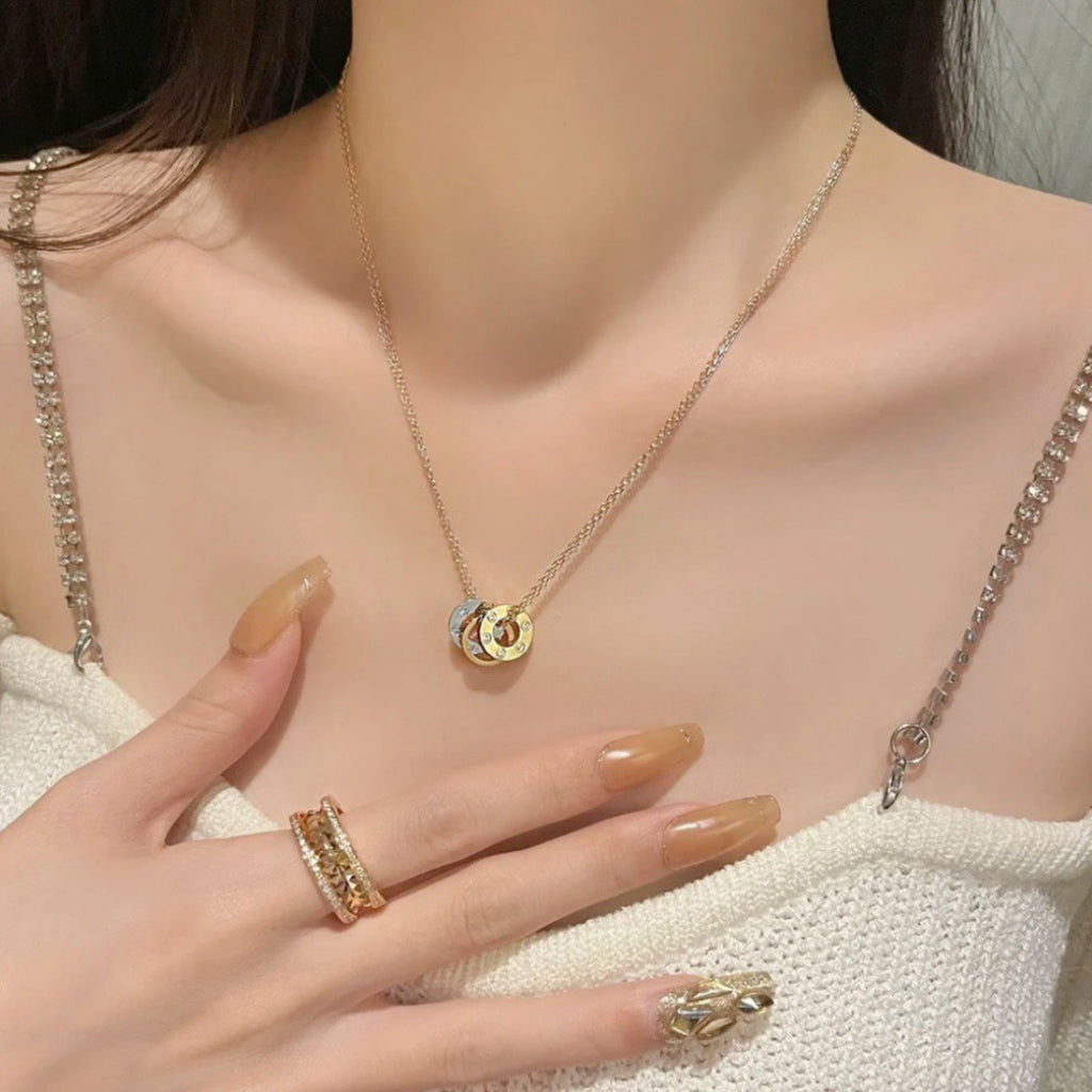 [AuraEcho]LOVE 6 DIAMOND PENDANT NECKLACE