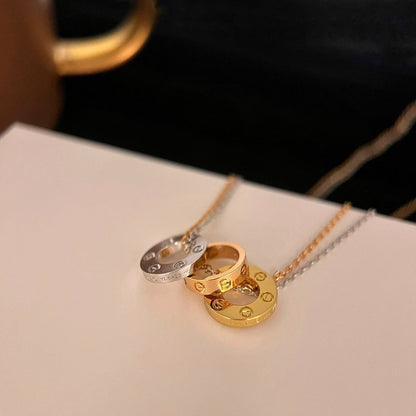 [AuraEcho]LOVE 6 DIAMOND PENDANT NECKLACE