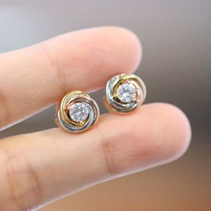 [AuraEcho]TRINITY STUD DIAMOND EARRINGS