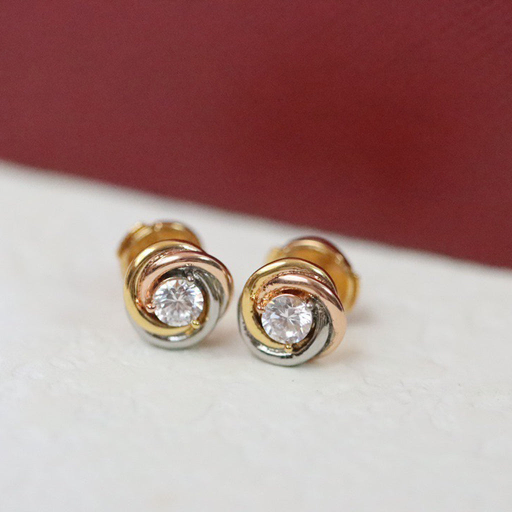 [AuraEcho]TRINITY STUD DIAMOND EARRINGS