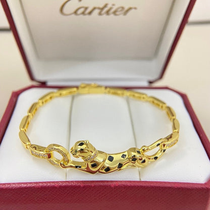 [AuraEcho]PANTHERE HALF DIAMOND ON CHAIN BRACELET