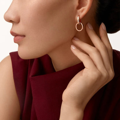 [AuraEcho]LOVE 3.3MM DANGLE HALF DIAMOND EARRINGS