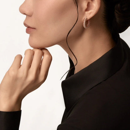 [AuraEcho]CLASH 6.4MM FULL DIAMOND SMALL EARRINGS