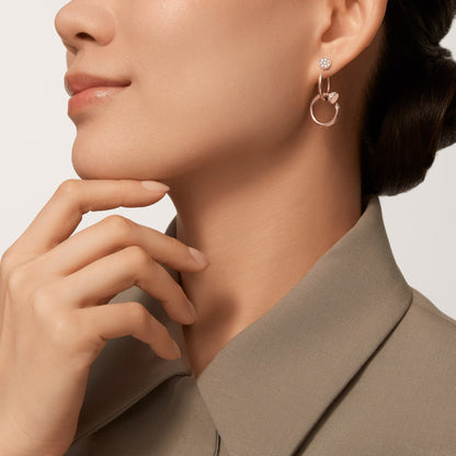 [AuraEcho]JUSTE HALF DIAMOND DOUBLE EARRINGS