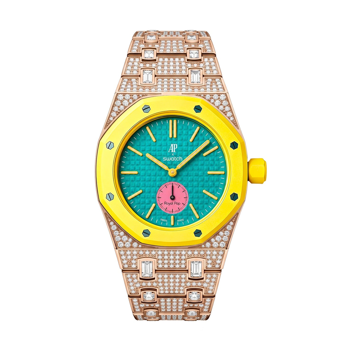 Royal Oak Pop Exclusive Bioceramic Case & Bioceramic Strap Full Diamond