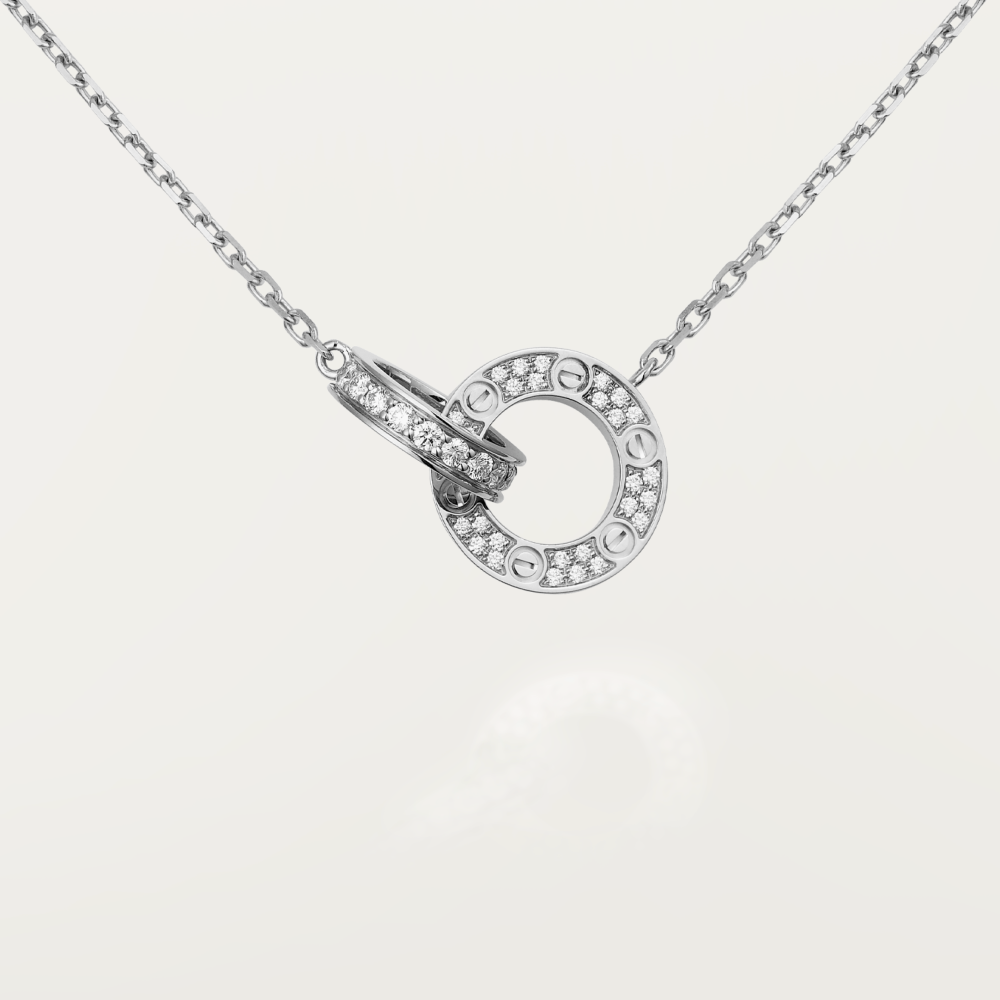 [AuraEcho]LOVE  FULL DIAMOND PENDANT NECKLACE
