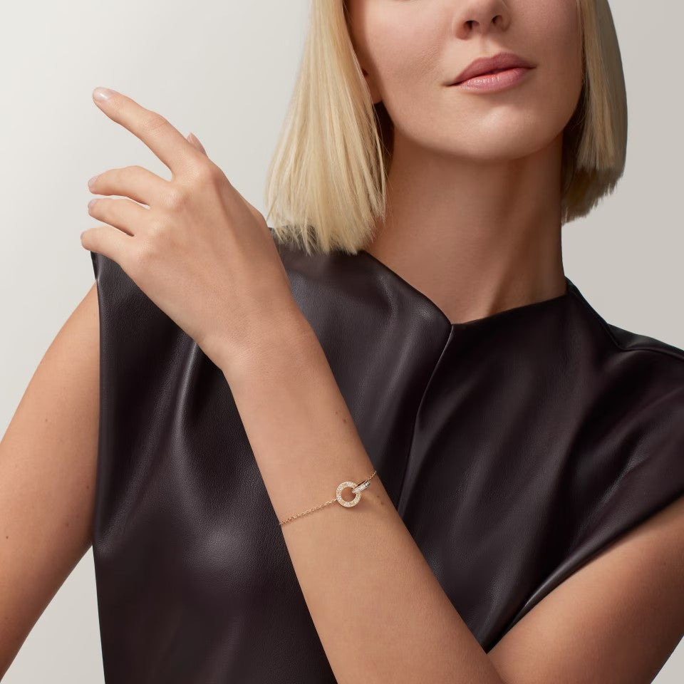 [AuraEcho]LOVE DOUBLE RING FULL DIAMOND BRACELET