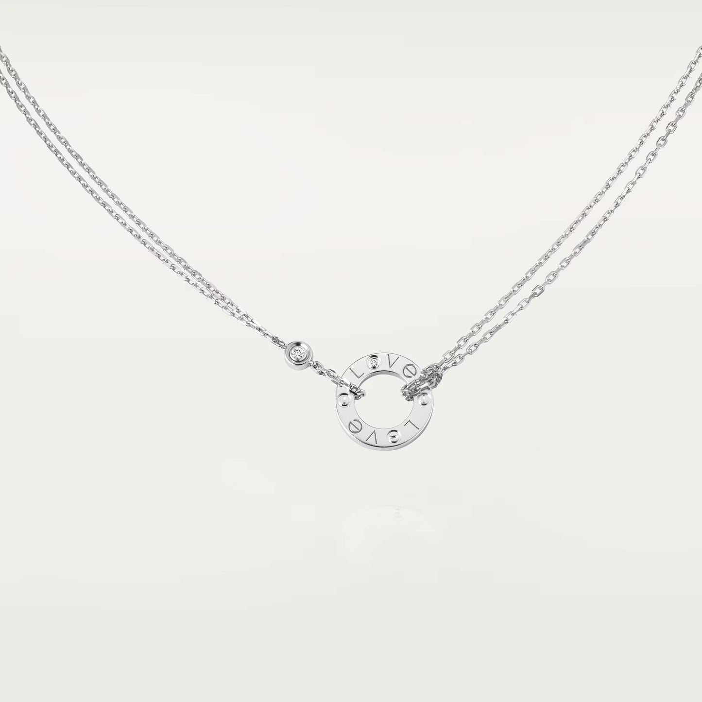 [AuraEcho]LOVE NECKLACE 16MM 2 DIAMONDS