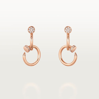 [AuraEcho]JUSTE HALF DIAMOND DOUBLE EARRINGS