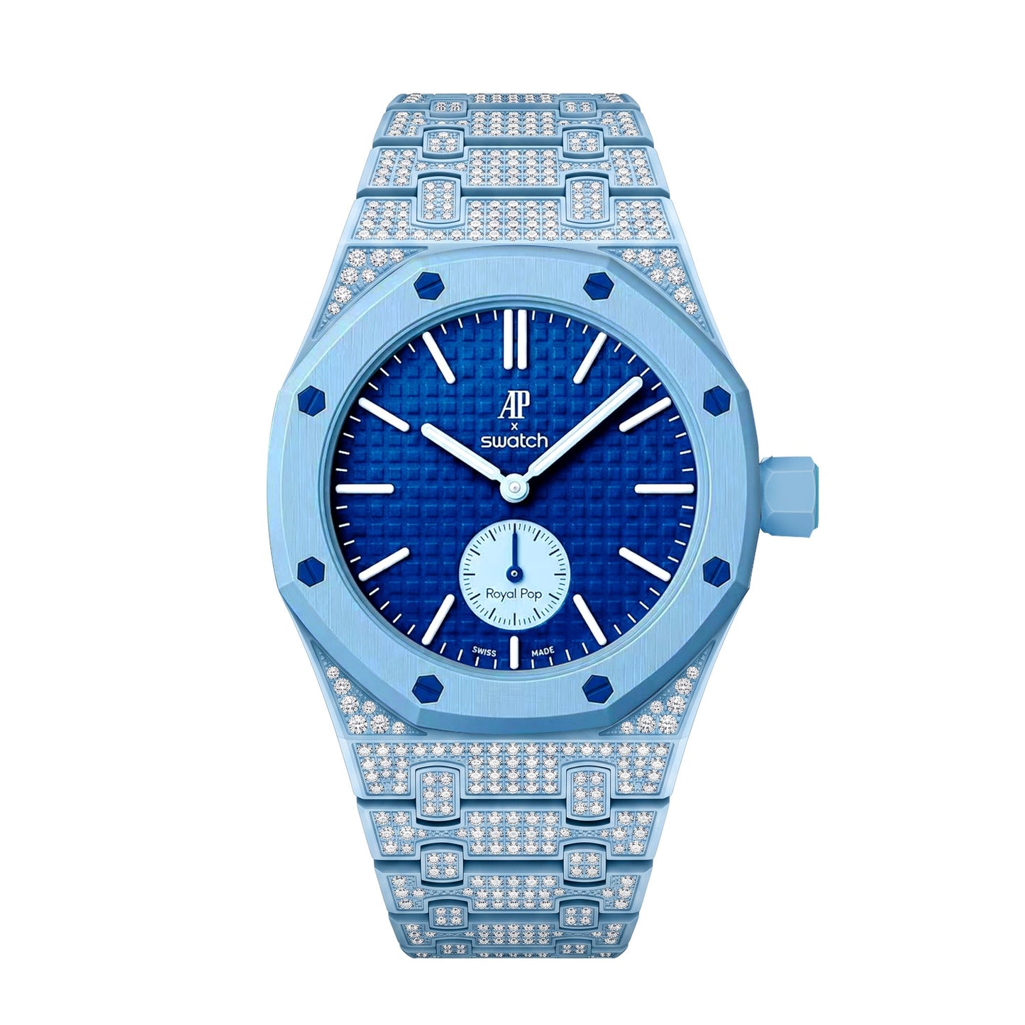 Royal Oak Pop Exclusive Bioceramic Case & Bioceramic Strap Full Diamond
