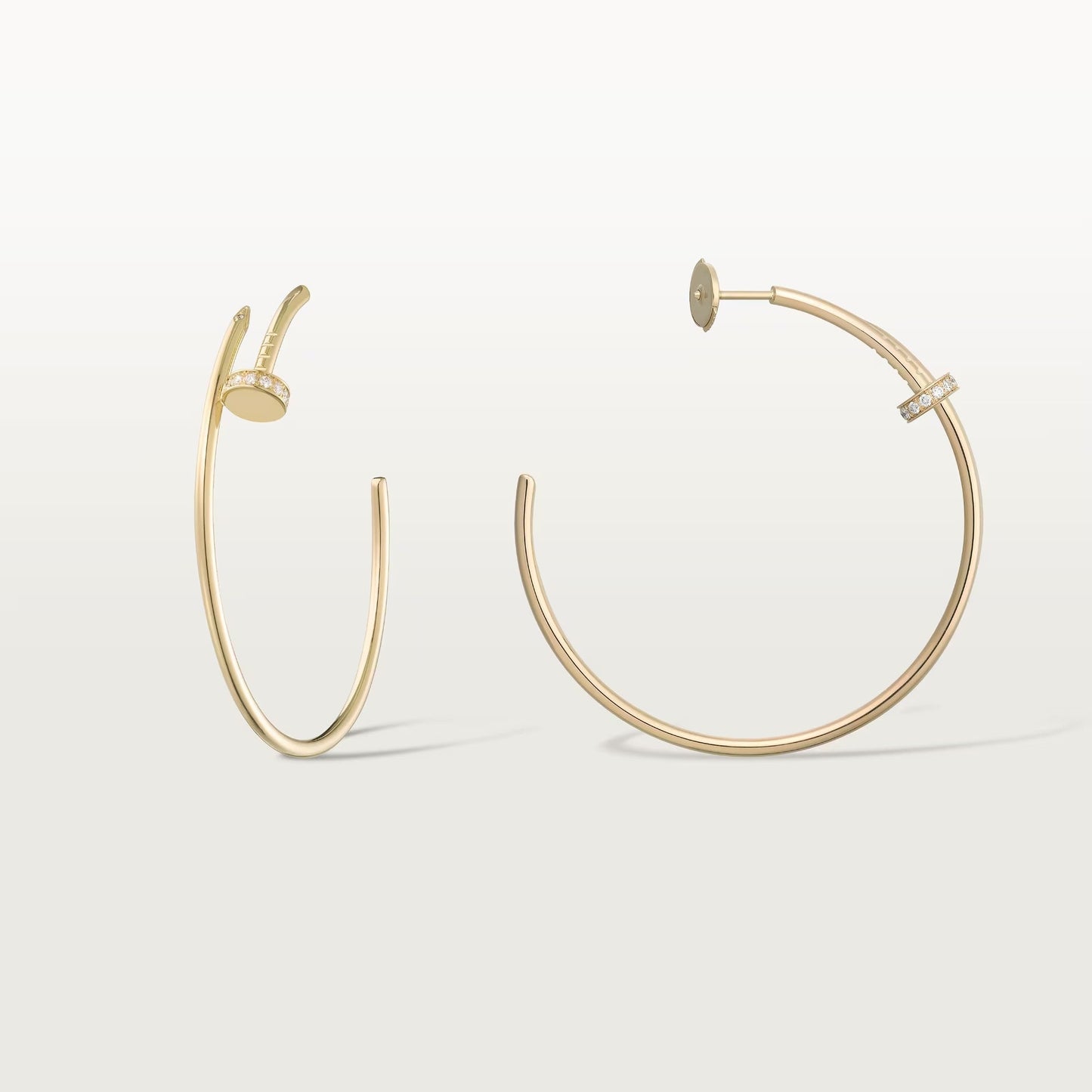 [AuraEcho]JUSTE HALF DIAMOND LARGE EARRINGS