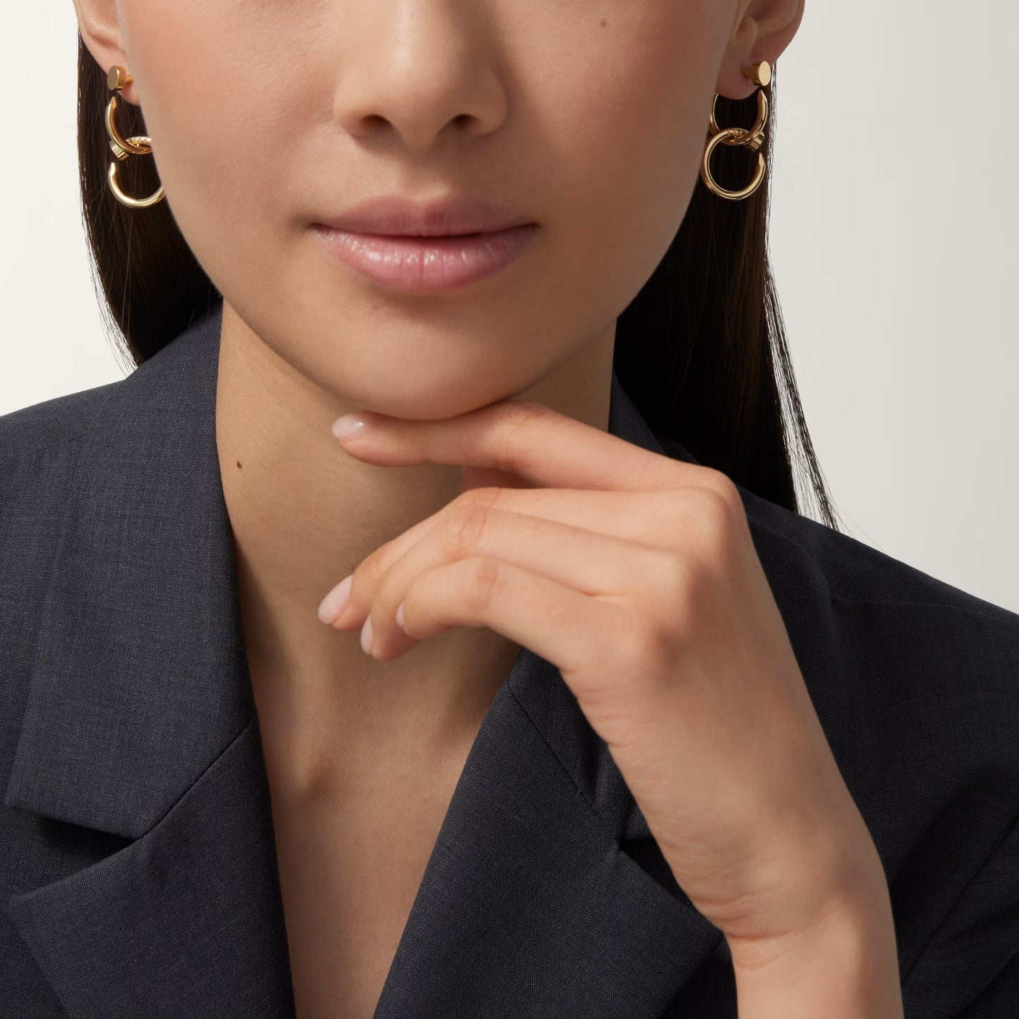 [AuraEcho]JUSTE NO DIAMOND DOUBLE EARRINGS