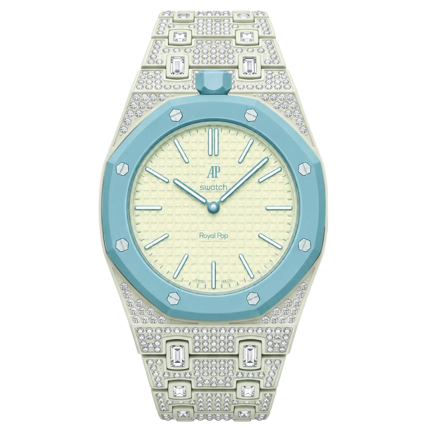 Royal Oak Pop Exclusive Bioceramic Case & Bioceramic Strap Full Diamond