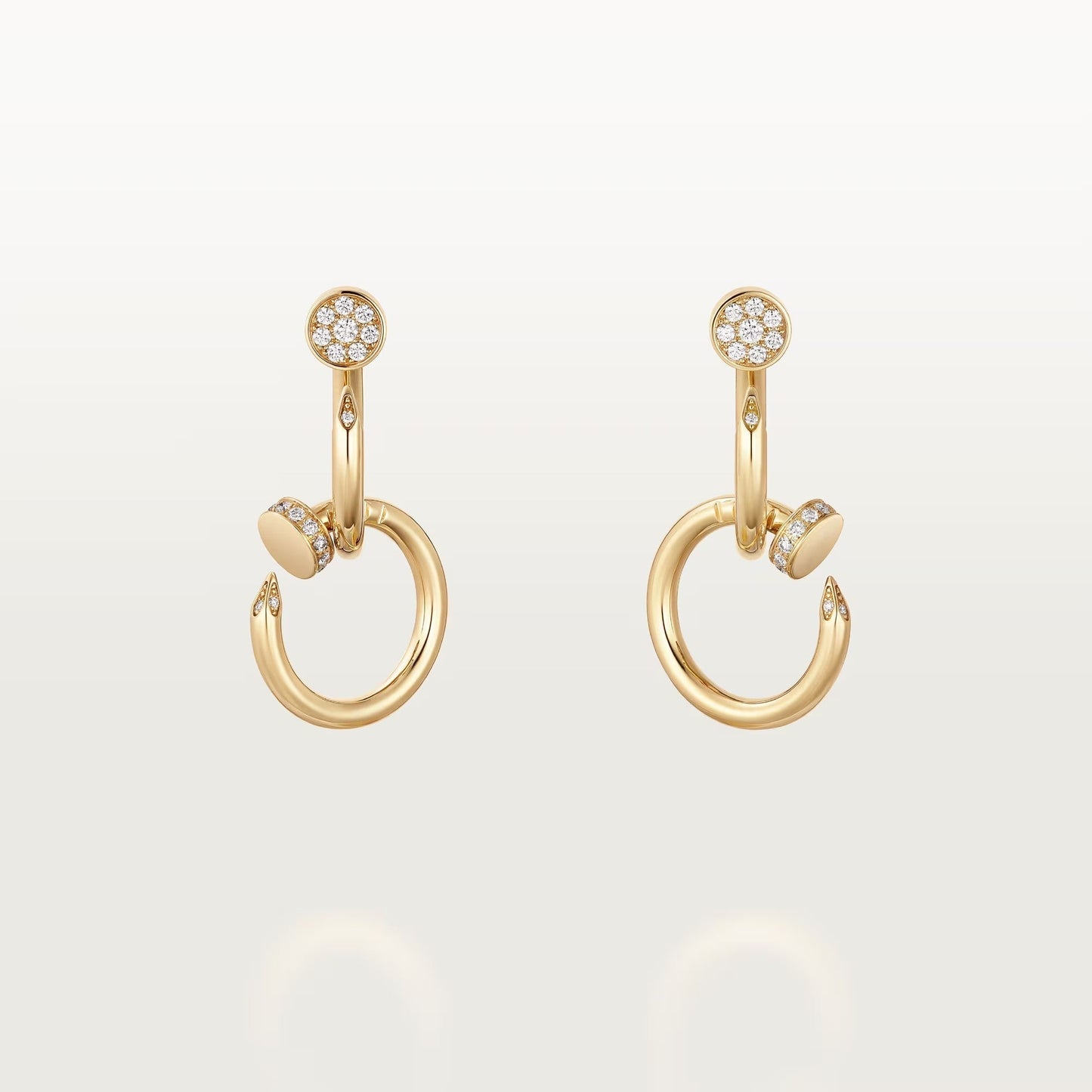 [AuraEcho]JUSTE HALF DIAMOND DOUBLE EARRINGS