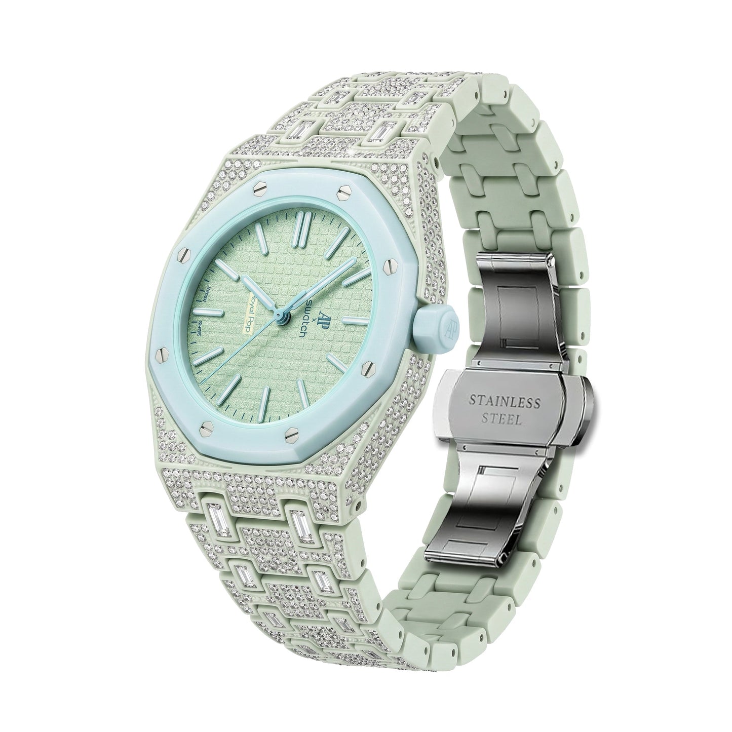 Royal Oak Pop Exclusive Bioceramic Case & Bioceramic Strap Full Diamond