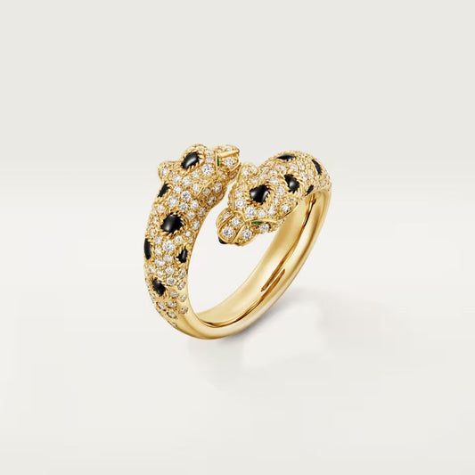 [AuraEcho]PANTHERE DOUBLE HEADED FULL DIAMOND  RING