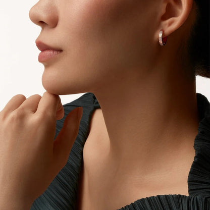 [AuraEcho]LOVE 3.3MM DANGLE HALF DIAMOND EARRINGS