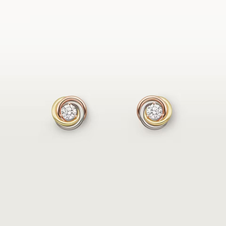 [AuraEcho]TRINITY STUD DIAMOND EARRINGS