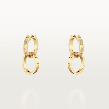 [AuraEcho]LOVE 3.3MM DANGLE HALF DIAMOND EARRINGS